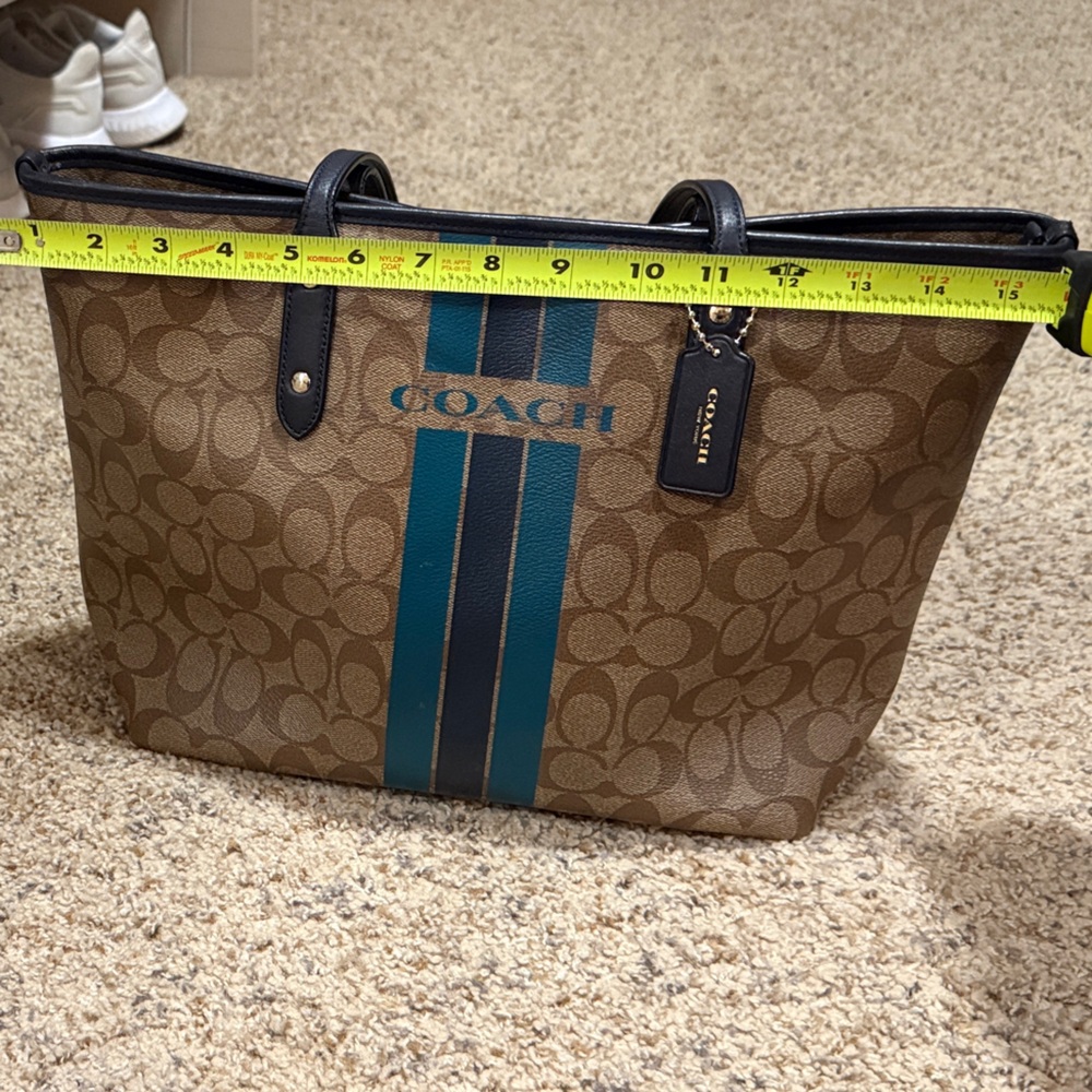 Coach Signature Brown and Blue Briefcase
